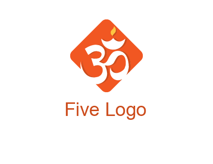 om symbol in square logo