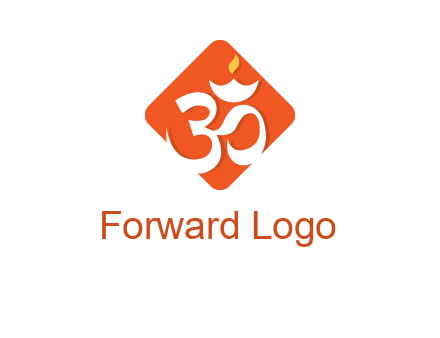 om symbol in square logo