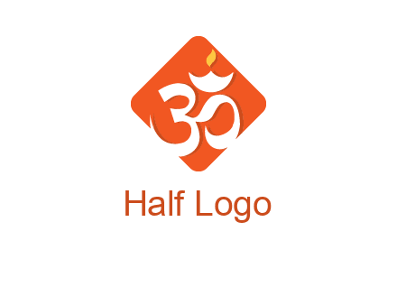 om symbol in square logo