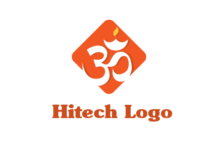 om symbol in square logo