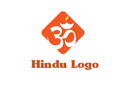 om symbol in square logo