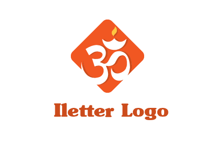om symbol in square logo