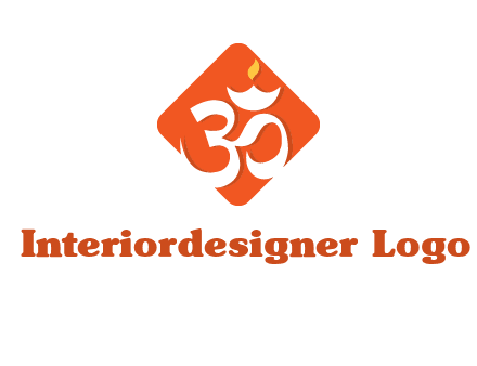 om symbol in square logo