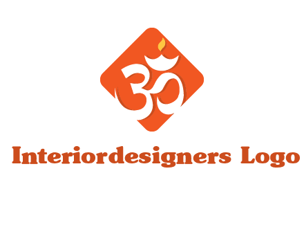 om symbol in square logo
