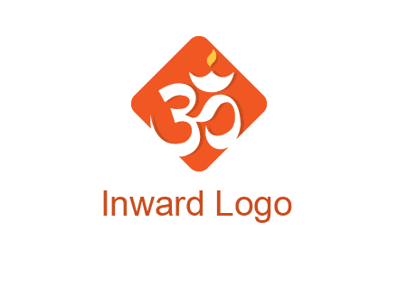 om symbol in square logo