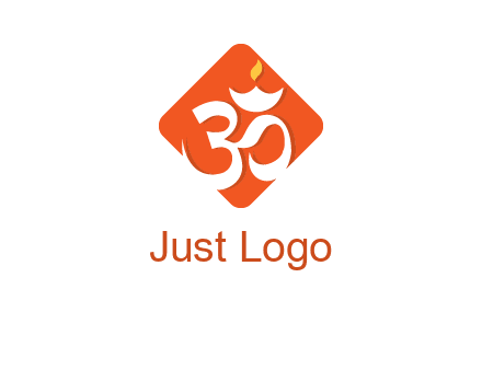 om symbol in square logo