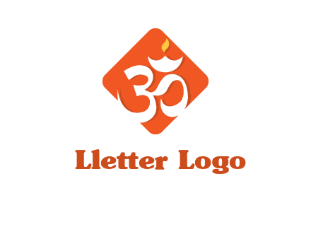 om symbol in square logo