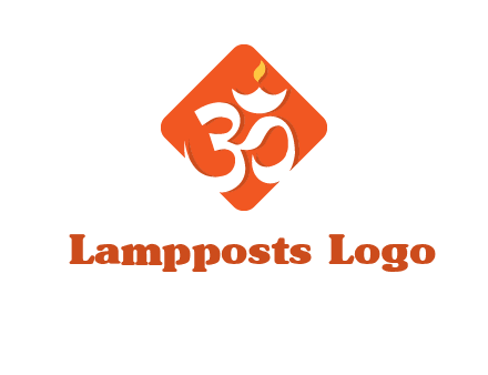 om symbol in square logo