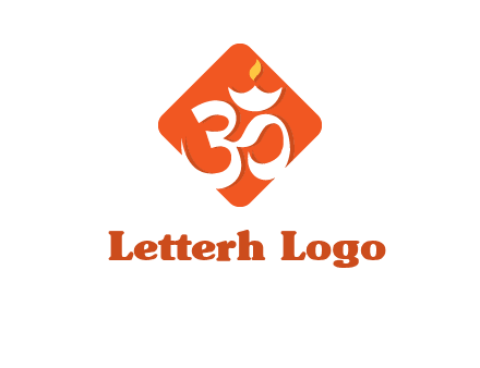 om symbol in square logo