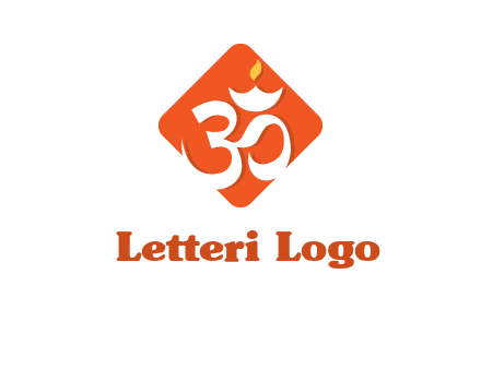 om symbol in square logo