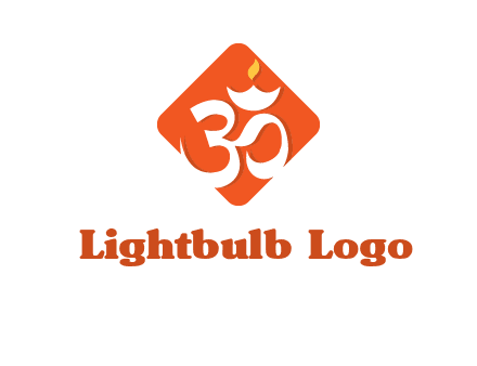 om symbol in square logo