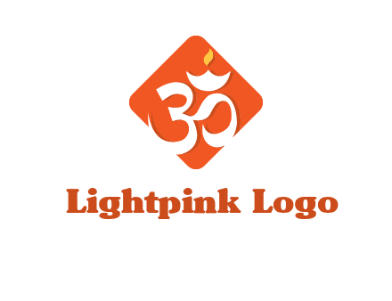 om symbol in square logo