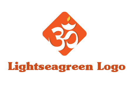 om symbol in square logo