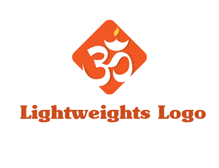 om symbol in square logo