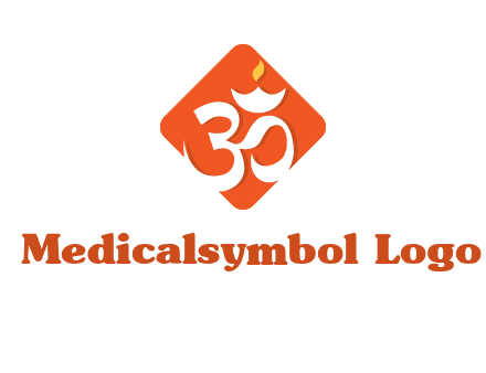 om symbol in square logo