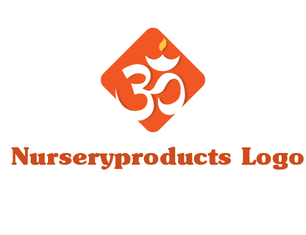 om symbol in square logo