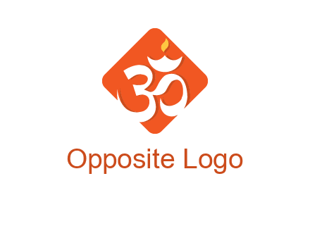 om symbol in square logo