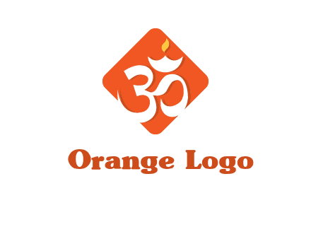 om symbol in square logo
