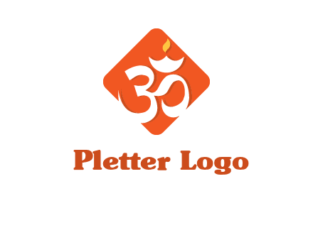 om symbol in square logo