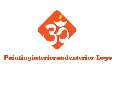 om symbol in square logo