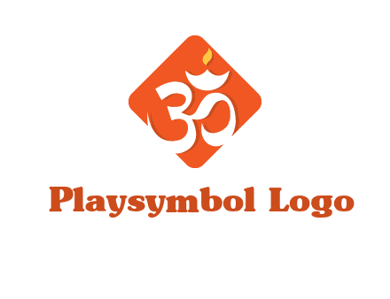 om symbol in square logo