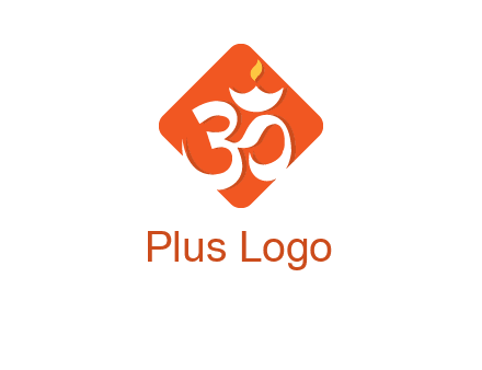 om symbol in square logo