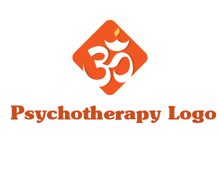 om symbol in square logo