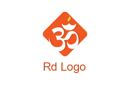 om symbol in square logo