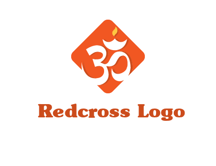 om symbol in square logo