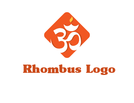 om symbol in square logo