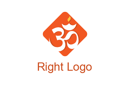 om symbol in square logo