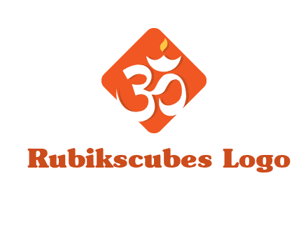 om symbol in square logo