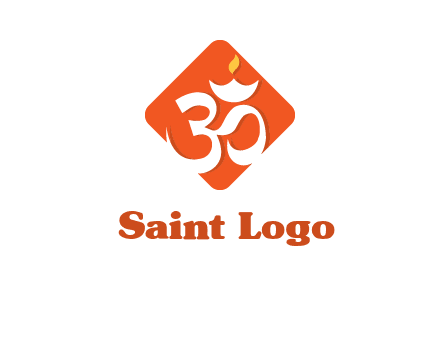 om symbol in square logo