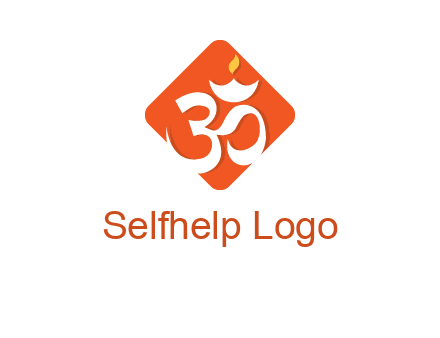 om symbol in square logo