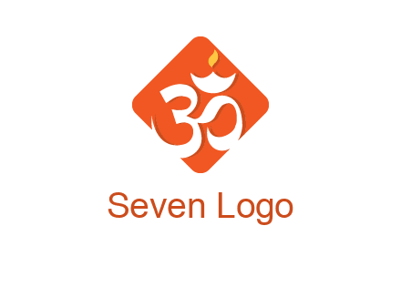om symbol in square logo