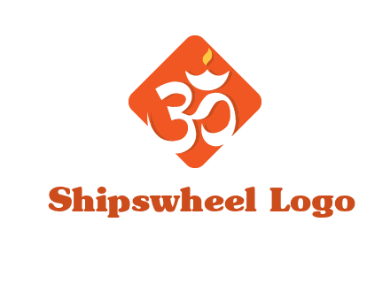 om symbol in square logo