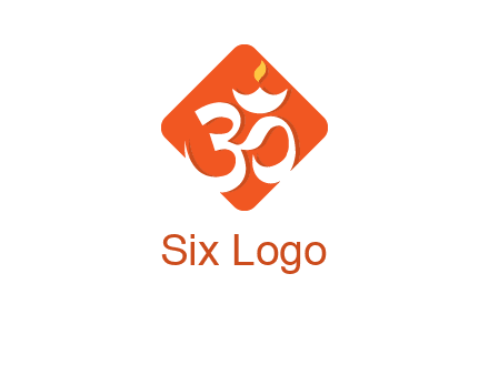 om symbol in square logo