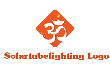 om symbol in square logo