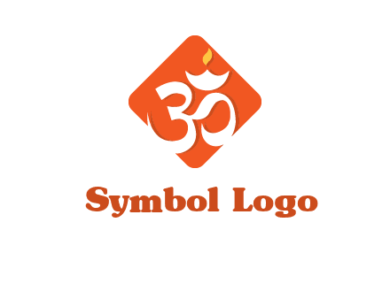 om symbol in square logo