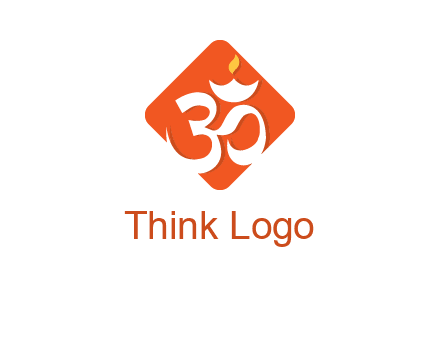 om symbol in square logo