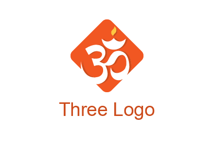 om symbol in square logo