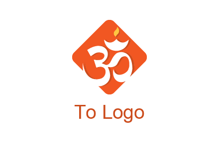 om symbol in square logo