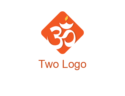 om symbol in square logo