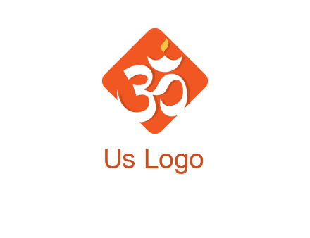 om symbol in square logo