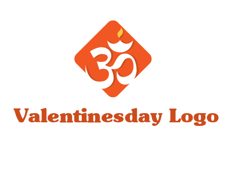 om symbol in square logo