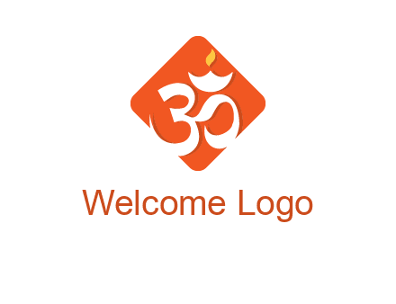 om symbol in square logo