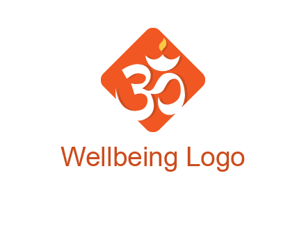 om symbol in square logo