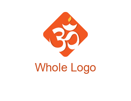 om symbol in square logo