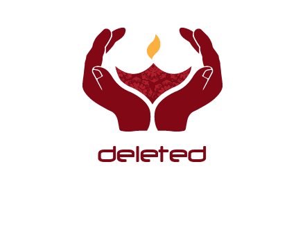 hand in religious lamp logo